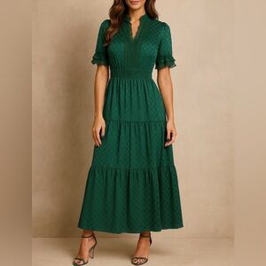 Max Studio // NWT Women’s Jacquard Emerald Maxi Dress